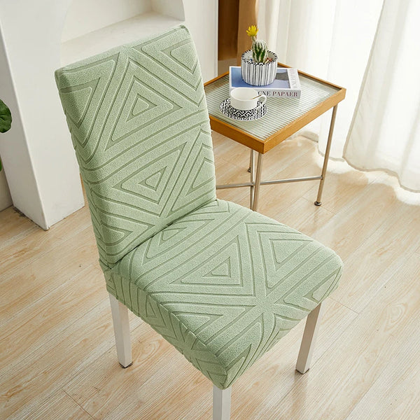 Chair Cover Light Green Triangular Design Elastic Material For Garden Slipcovers