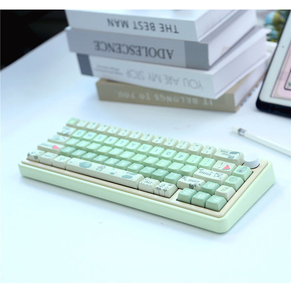 Keycap Keyboard Pink 66 Keys Rabbit Theme Sided Heat Sublimation Switch Fit Keyboards & Keypads