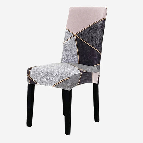 Chair Cover Pink With Gold Linear Design Anti Dirt Elastic Material For Slipcovers
