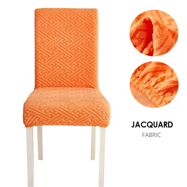 Chair Cover Orange Puzzle Design Anti Dirt Elastic Material For Dining Room Kitchen Slipcovers