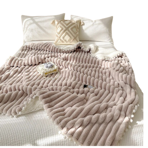 Brown Tuscan Faux Fur Weighted Blanket 200X230cm Autumn Winter Warmth Blankets