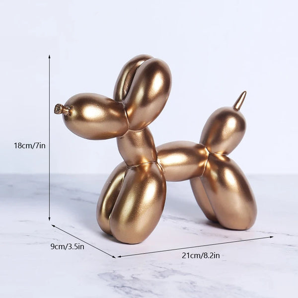 Home Figurine Nordic Balloon Dog Golden Resin Sculpture For Living Room Decor Sculptures & Figurines