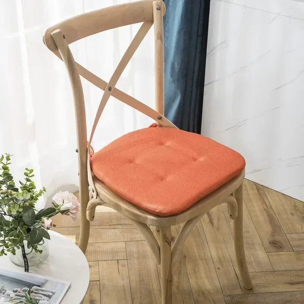 Chair Cushion With Straps Orange Seat Pad Mat For Dining Room Outdoor Use Cushions & Decorative Pillows