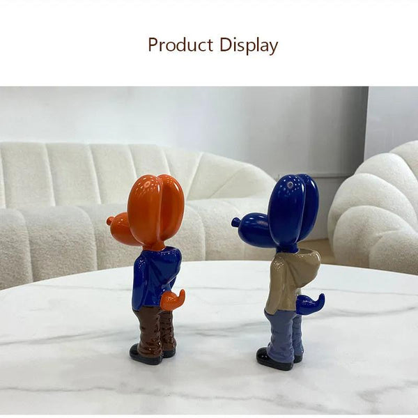 Figurine Balloon Dog Statue Pink 7 Inch Resin Sculpture For Living Room Decor Sculptures & Figurines