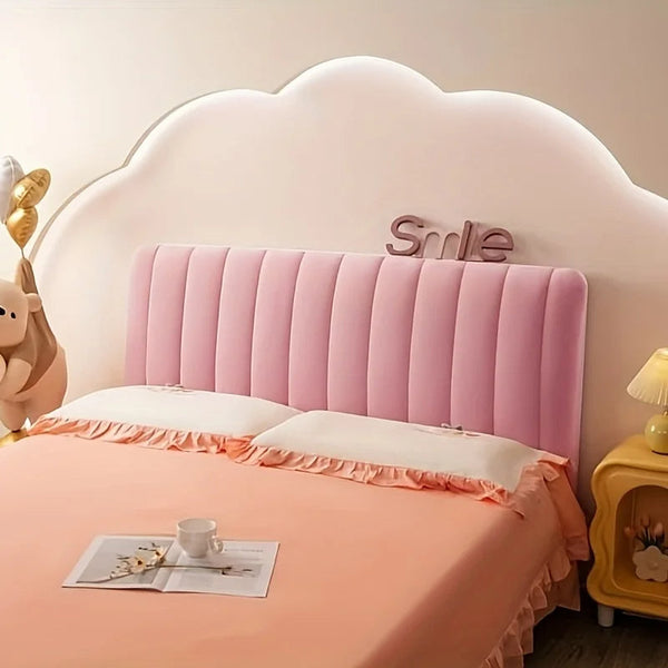 Pink Short Plush Super Soft Quilted Velvet Bed Headboard Cover 100X70cm Headboards & Footboards