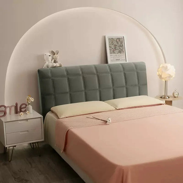 Dark Gray Quilted Velvet Bed Headboard Cover Super Soft Dust Protector 180X70cm Headboards & Footboards