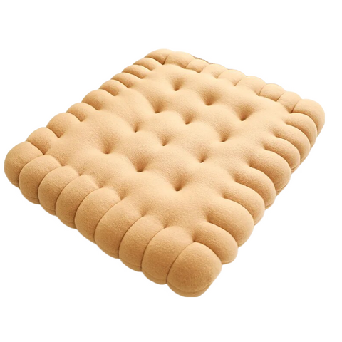 Plush Light Brown Square Biscuit Shape Stuffed Soft Pillow Cushion Decor Cushions & Decorative Pillows