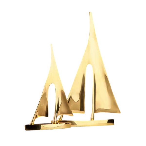 28Cm Gold Sailing Ship Metal Crafts Tabletop Decor Sculptures Figurines Sculptures & Figurines