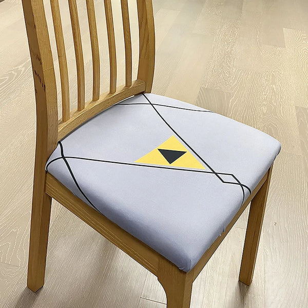 Light Grey Black Linear Simple Design Stretch Chair Cover For Dining Kitchen Slipcovers