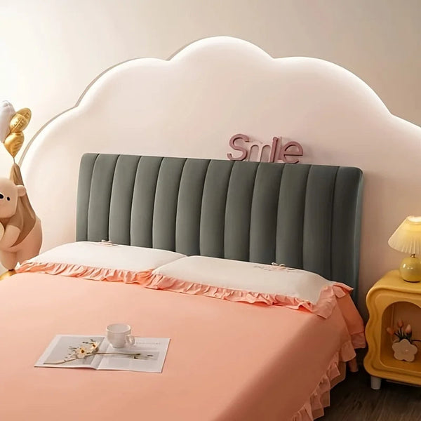 Dark Gray Short Plush Velvet Bed Headboard Cover 100X70cm Dust Protector Headboards & Footboards