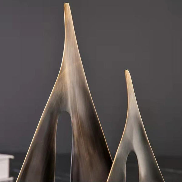 20Cm Gold Sailing Ship Metal Crafts Tabletop Decor Sculptures Figurines Sculptures & Figurines