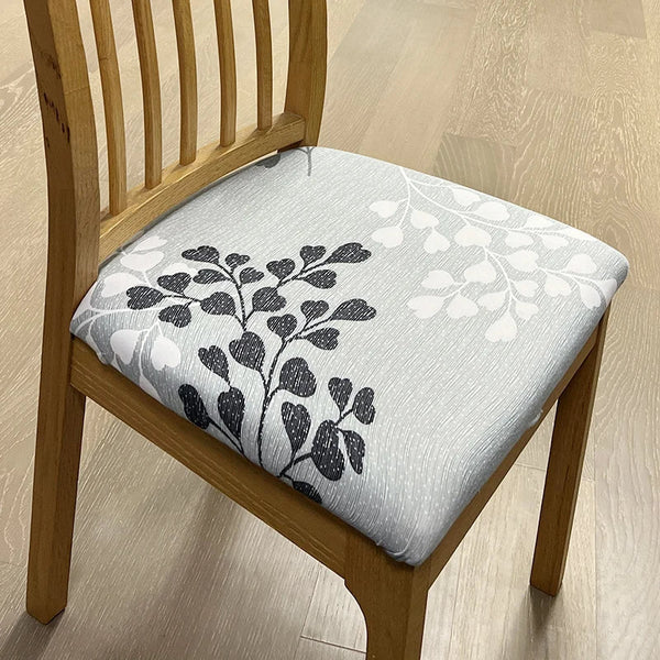 Chair Cover Light Grey Petal Hearts Print Stretch Seat Garden Slipcovers