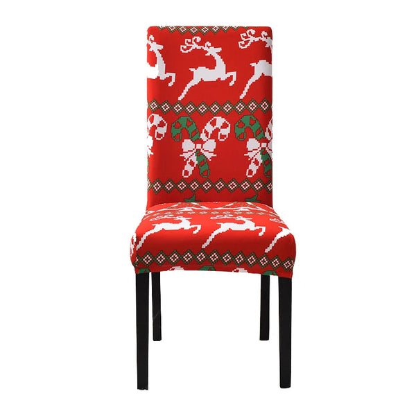Chair Cover Red Knitting Design Anti Dirt Elastic Material For Dining Room Slipcovers