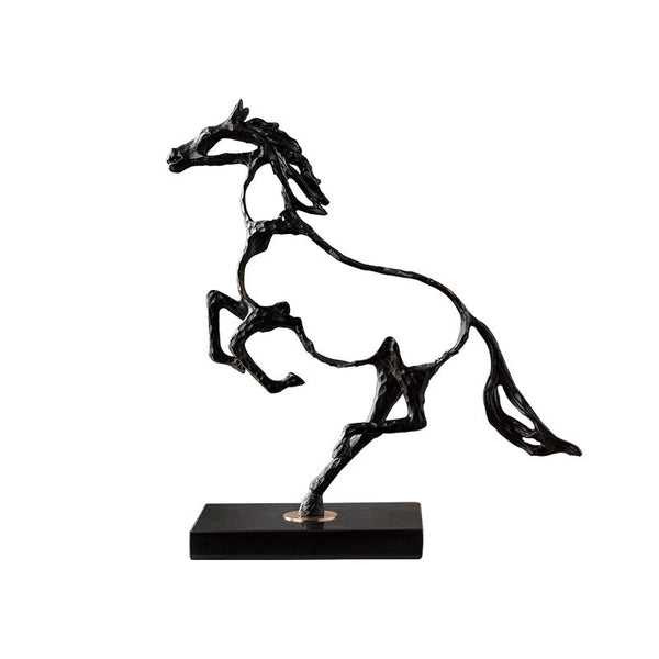 38Cm Metal Weaving Hollow Gold Horse Statue Tabletop Decor Sculptures Figurines Sculptures & Figurines