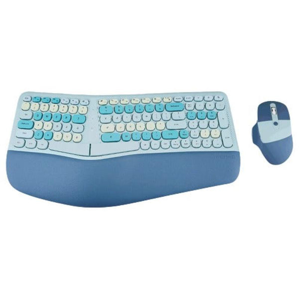 Bluetooth Keyboard Mouse Combo Set Ergonomic Wireless Portable Device Keyboards & Keypads