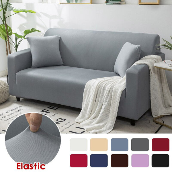 2 Seater Sofa Cover Plain Grey Style Protection For Living Room Chair Slipcover Slipcovers