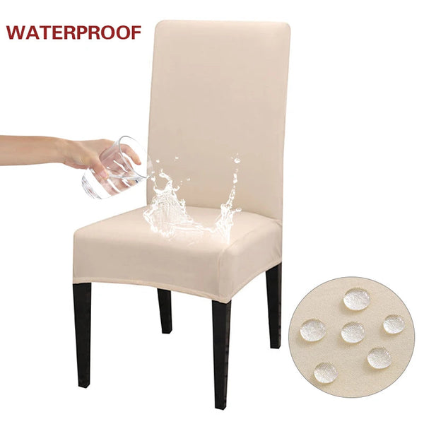 Chair Cover Ivory Anti Dirt Waterproof Elastic For Dining Room Kitchen Slipcovers