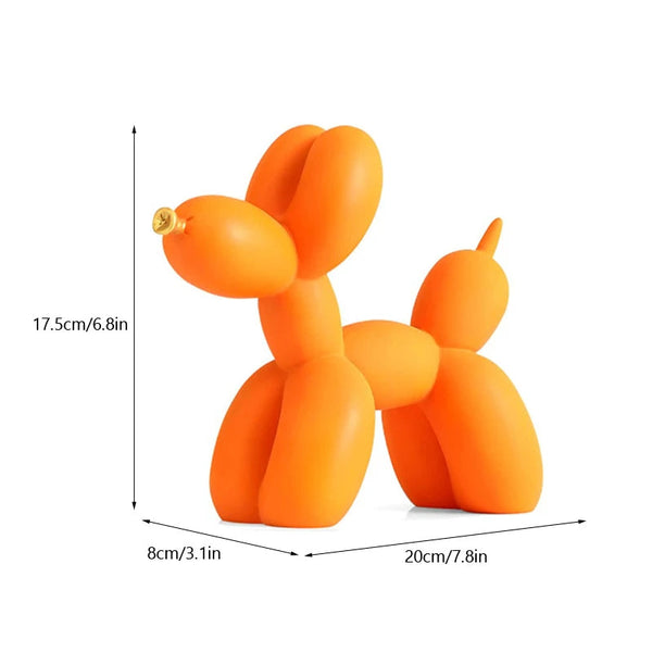 Home Figurine Nordic Balloon Dog Orange Resin Sculpture For Living Room Decor Sculptures & Figurines