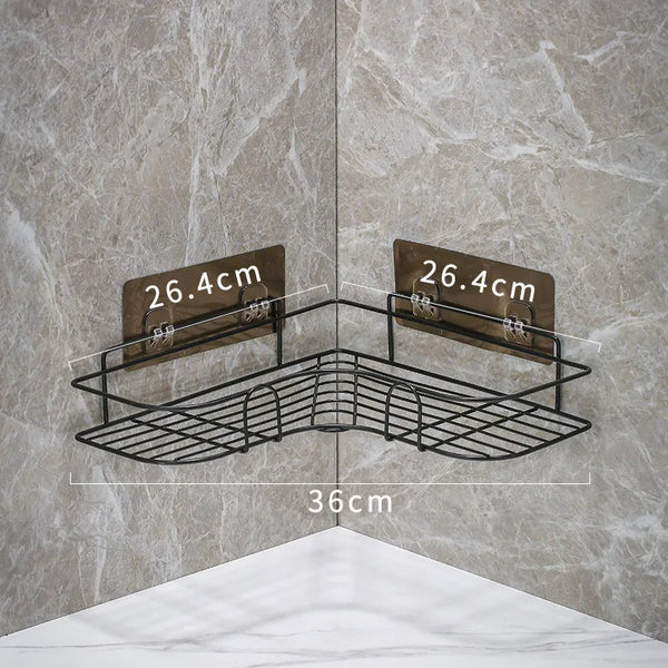 Corner Shelf Shower Black No Drill Storage Rack Holder Bathroom Accessories Other Bathroom Accessories
