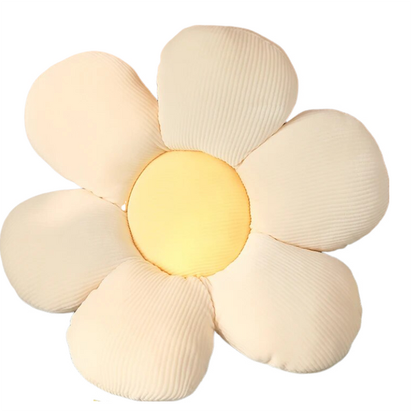 Plush Pillow White Yellow Flower Shape Stuffed Soft Cushion For Decor Cushions & Decorative Pillows