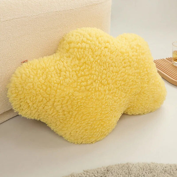 Plush Yellow Cloud Shape Stuffed Soft Pillow Seat Cushion For Decor Cushions & Decorative Pillows