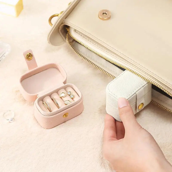 Veile Studios Jewelry Storage Mini Ring Box Portable Organizer Display Travel Gift Case Leather Jewellery Boxes