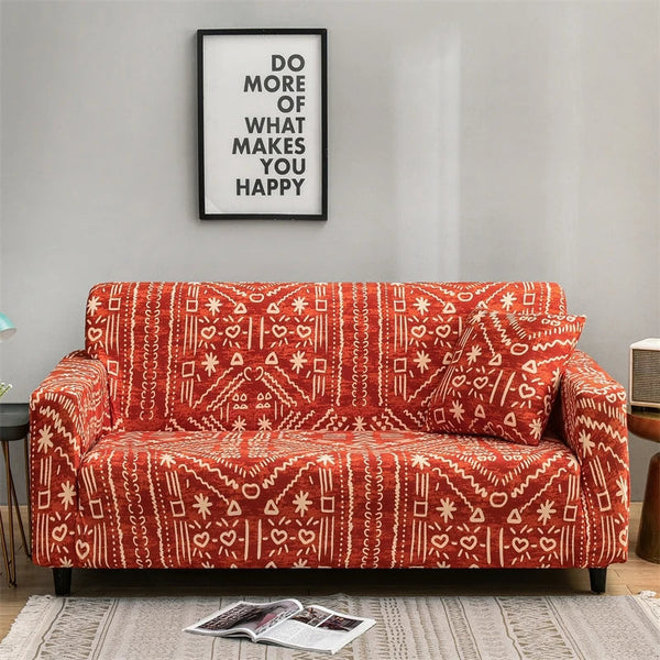 Sofa Cover Red Printed Christmas Design Non Slip Stretchable Slipcover For Furniture Slipcovers