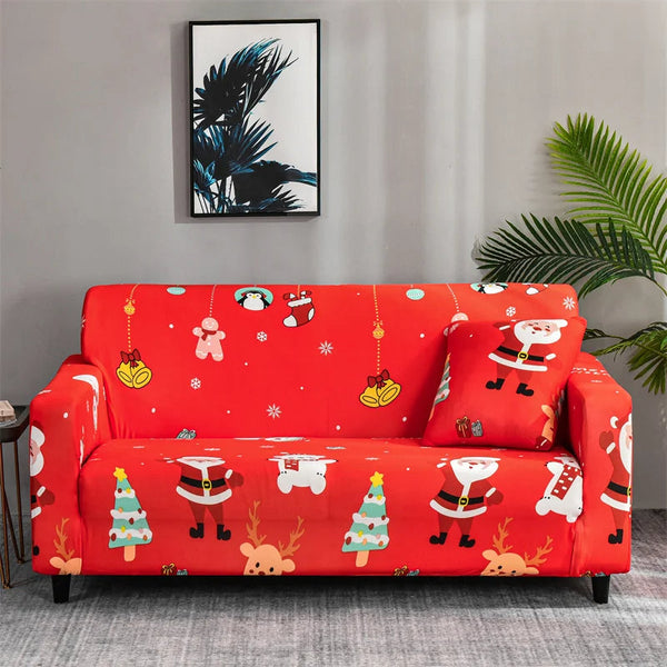 Sofa Cover Red Mix Christmas Design Non Slip Stretchable Slipcover For Furniture Slipcovers