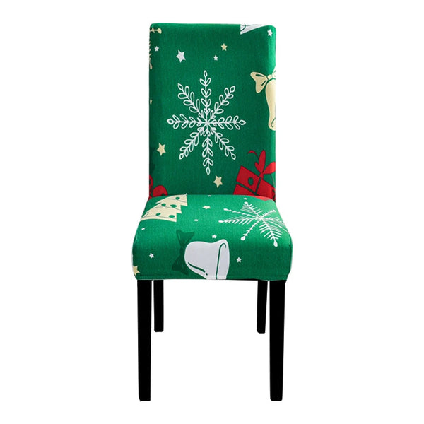 Chair Cover Green Big Leaf Snow Flakes Design For Dining Room Kitchen Wedding Hotel Banquet Restaurant Slipcovers