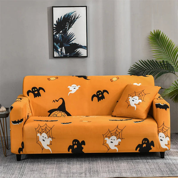 Sofa Cover Halloween Cobweb Design Non Slip Stretchable Slipcover For Furniture Slipcovers