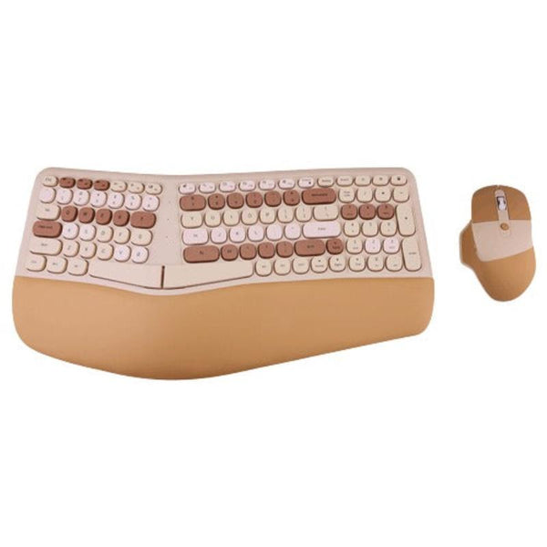 Bluetooth Keyboard Mouse Combo Set Ergonomic Wireless Portable Device Soft Keys Keyboards & Keypads