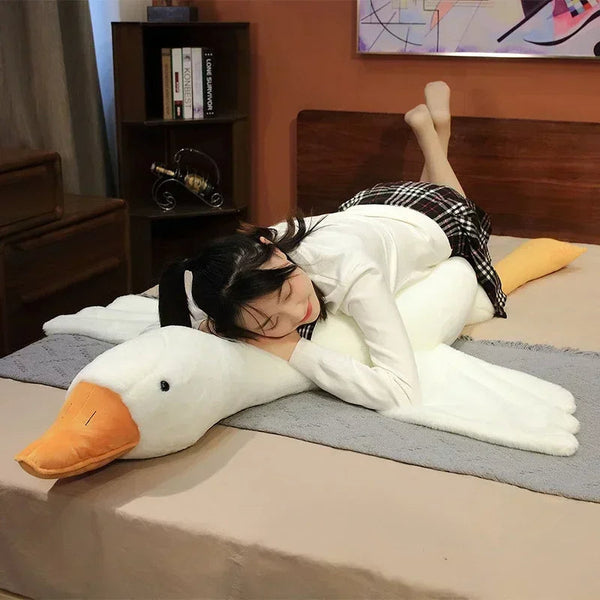 Side Sleep Body Pillow Huge White Goose Stuffed Animal Sleeping Pillows