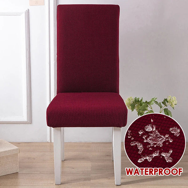 Chair Cover Wine Red Corn Kernels Waterproof Universal Size For Dining Room Slipcovers