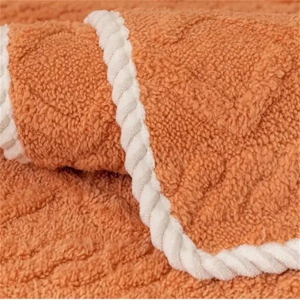 Sofa Towel Velvet Plush Quilted Orange Super Soft Non Slip Sectional Cover Slipcovers