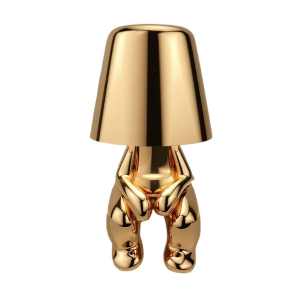 Hotel Lightning Lamp Rechargeable Gold Little Man Sitting Position Table Lamps