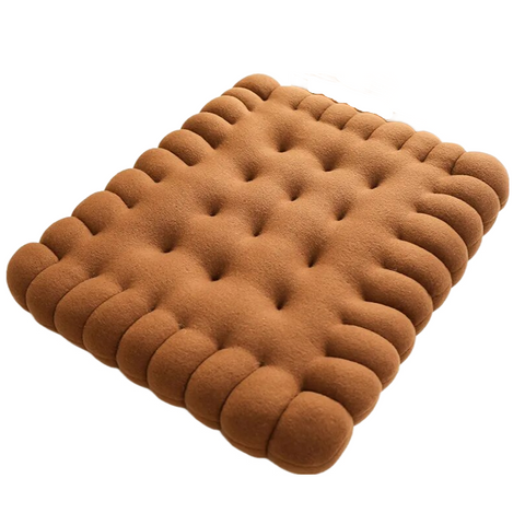 Plush Dark Brown Square Biscuit Shape Stuffed Soft Pillow Cushion Decor Cushions & Decorative Pillows