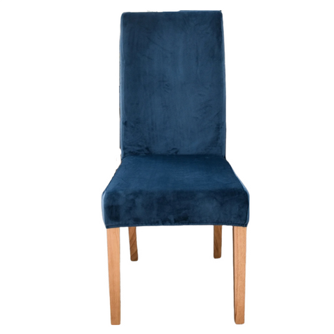 Chair Cover Navy Velvet Plush Stretch Slipcover For Dining Room Kitchen Hotel Slipcovers