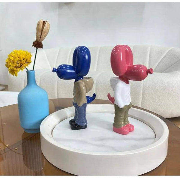Figurine Balloon Dog Statue Pink 7 Inch Resin Sculpture For Living Room Decor Sculptures & Figurines