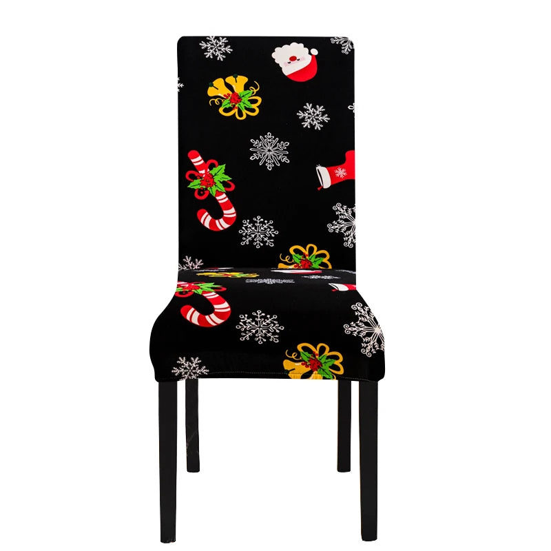 Chair Cover Black Christmas Candy Holiday Design For Dining Room Events Slipcovers