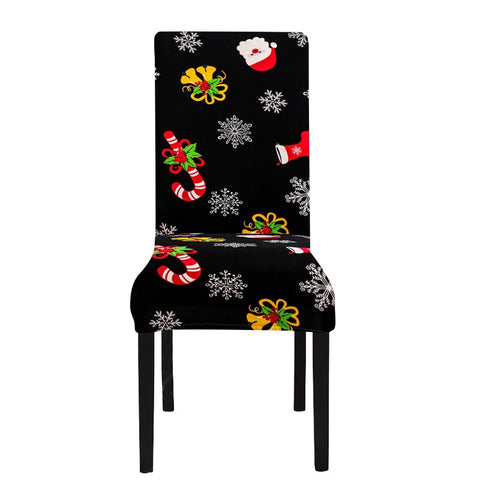 Chair Cover Black Christmas Candy Holiday Design For Dining Room Events Slipcovers