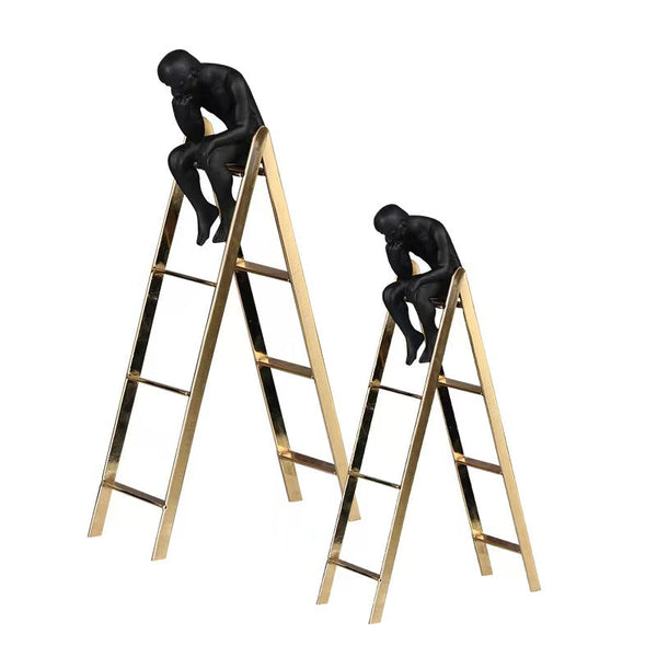 30 Cm Man Sitting On Ladder Tabletop Decor Sculptures Figurines Sculptures & Figurines