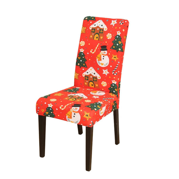 Chair Cover Bright Orange Holiday Design Anti Dirt Elastic Material Slipcovers