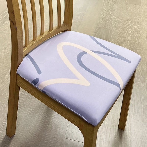 Chair Cover Light Purple Simple Heart Pattern Print Stretch Seat For Dinning Kitchen Slipcovers