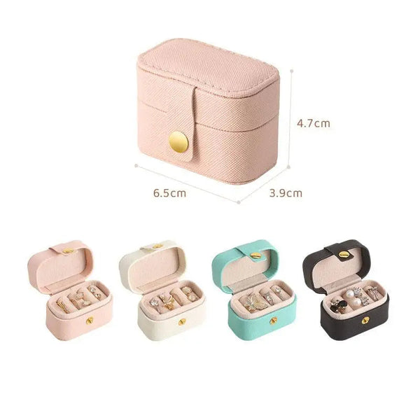 Veile Studios Jewelry Storage Mini Ring Box Portable Organizer Travel Gift Case Leather Holder Jewellery Holders & Organisers