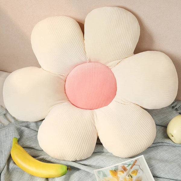 Plush Pillow White Pink Flower Shape Stuffed Soft Seat Cushion Decor 70 75Cm Cushions & Decorative Pillows