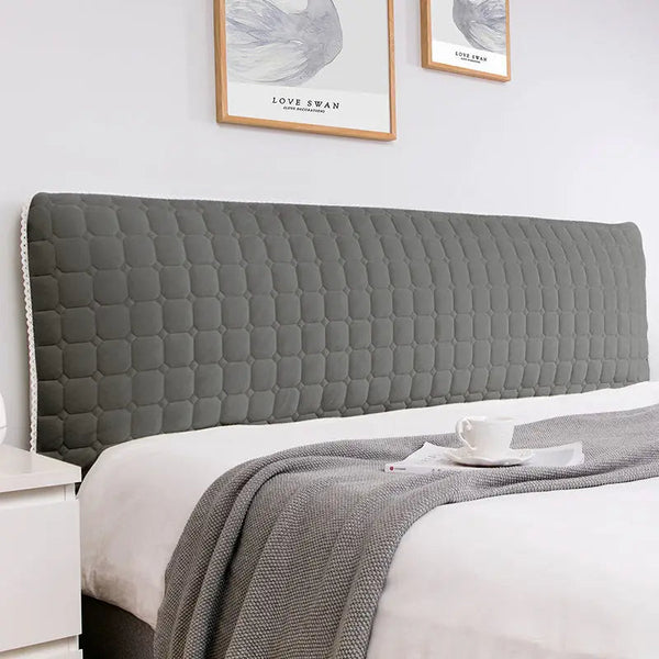 Headboard Cover Dark Gray Cube Pattern Super Soft Smooth Quilted Velvet 100X70cm Headboards & Footboards