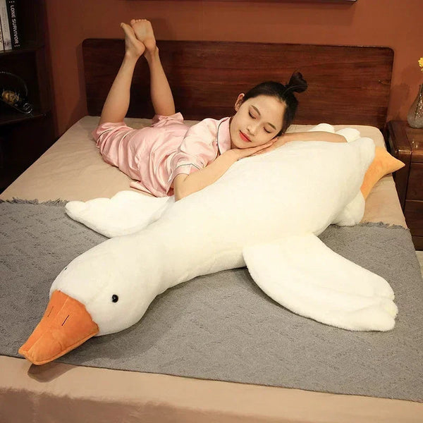 Side Sleep Body Pillow Huge White Goose Stuffed Animal Sleeping Pillows
