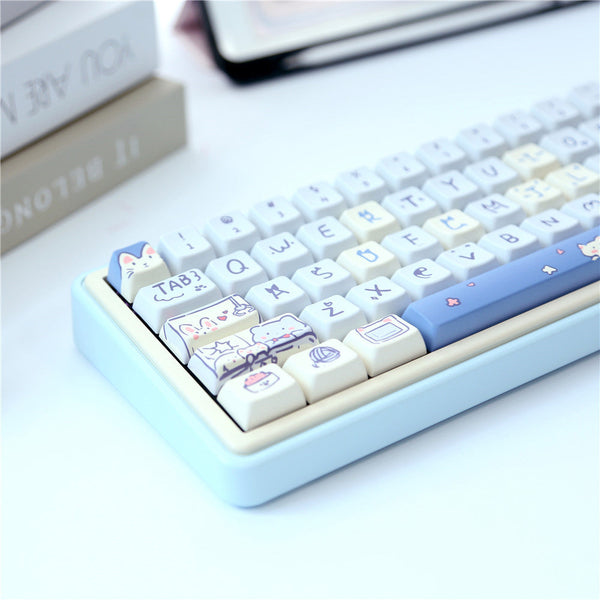 Keycap Keyboard Sky Blue 66 Keys Sublimation Fit Switch Touch Clicks For Keyboards Keyboards & Keypads