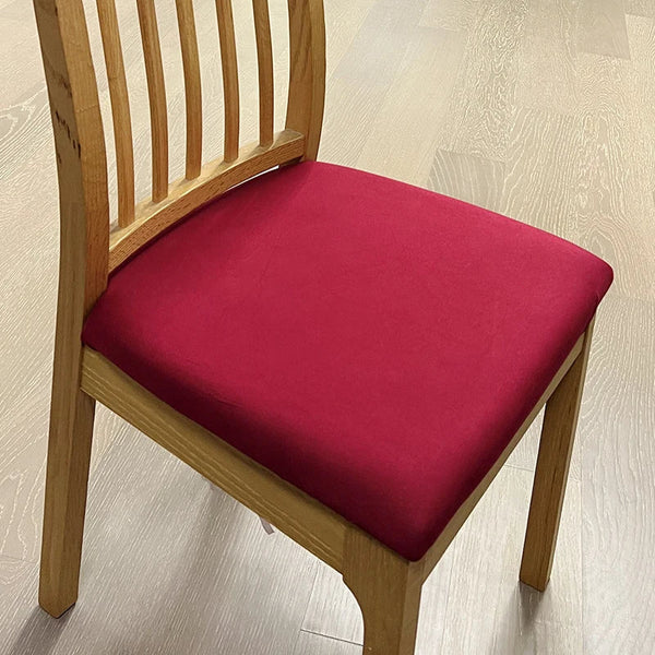Maroon Red Plain Stretch Chair Cover For Dining Kitchen Removable Washable Slipcovers