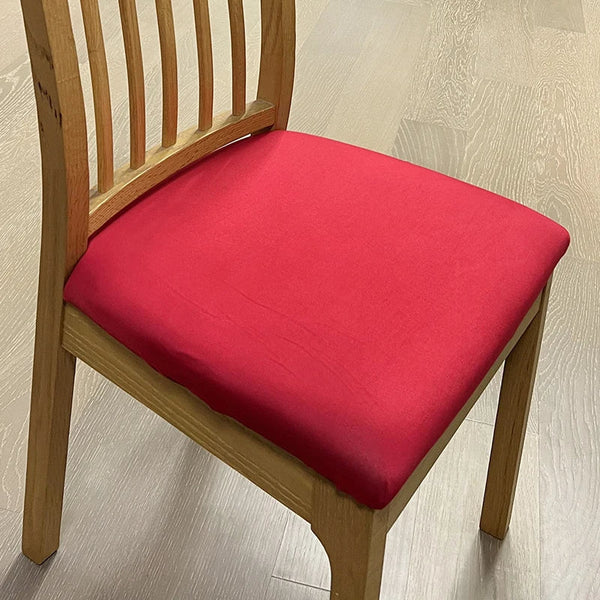 Wine Red Plain Stretch Chair Cover For Dining Kitchen Washable Removable Slipcovers